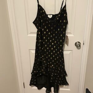 Ruffle dress with cowl neck